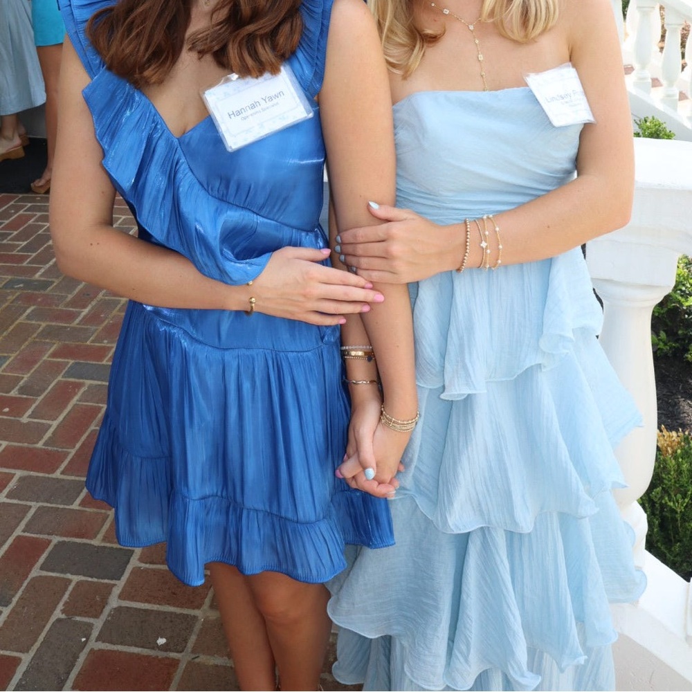 TCEC Blue Ruffle Mini Dress - Picture 2 of 3